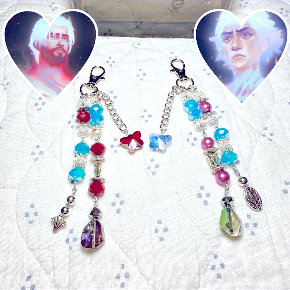 Arcane Inspired Jayce & Viktor JayVik Matching Keychains Purse Charm Keychain